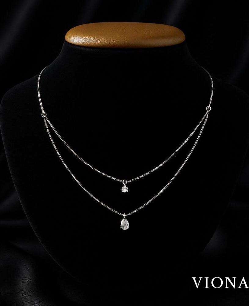 Dual Layered 925 Silver Necklace