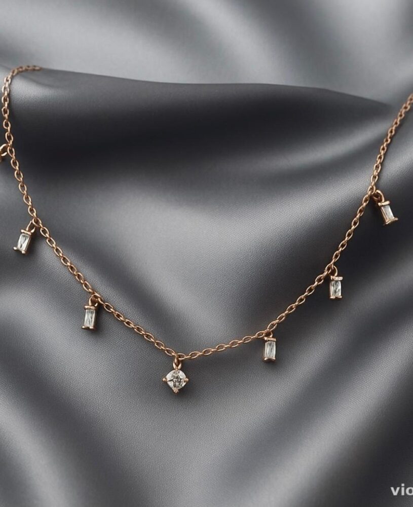 Delicate Drop Necklace – 925 Silver (Rose Gold-Plated)