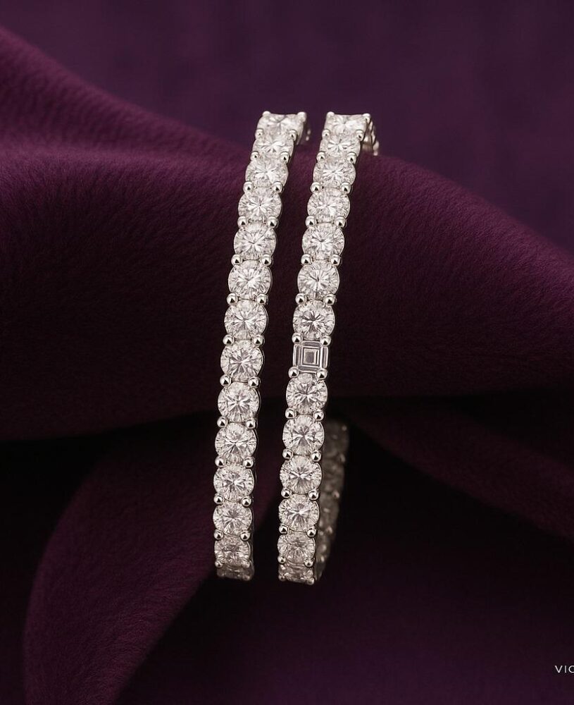 925 Silver Classic Bangles Pair