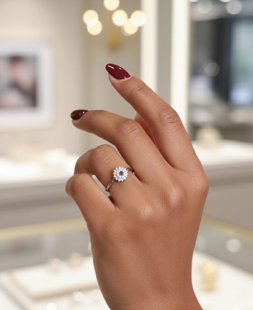 Sparkling Floral Silver Ring ✨