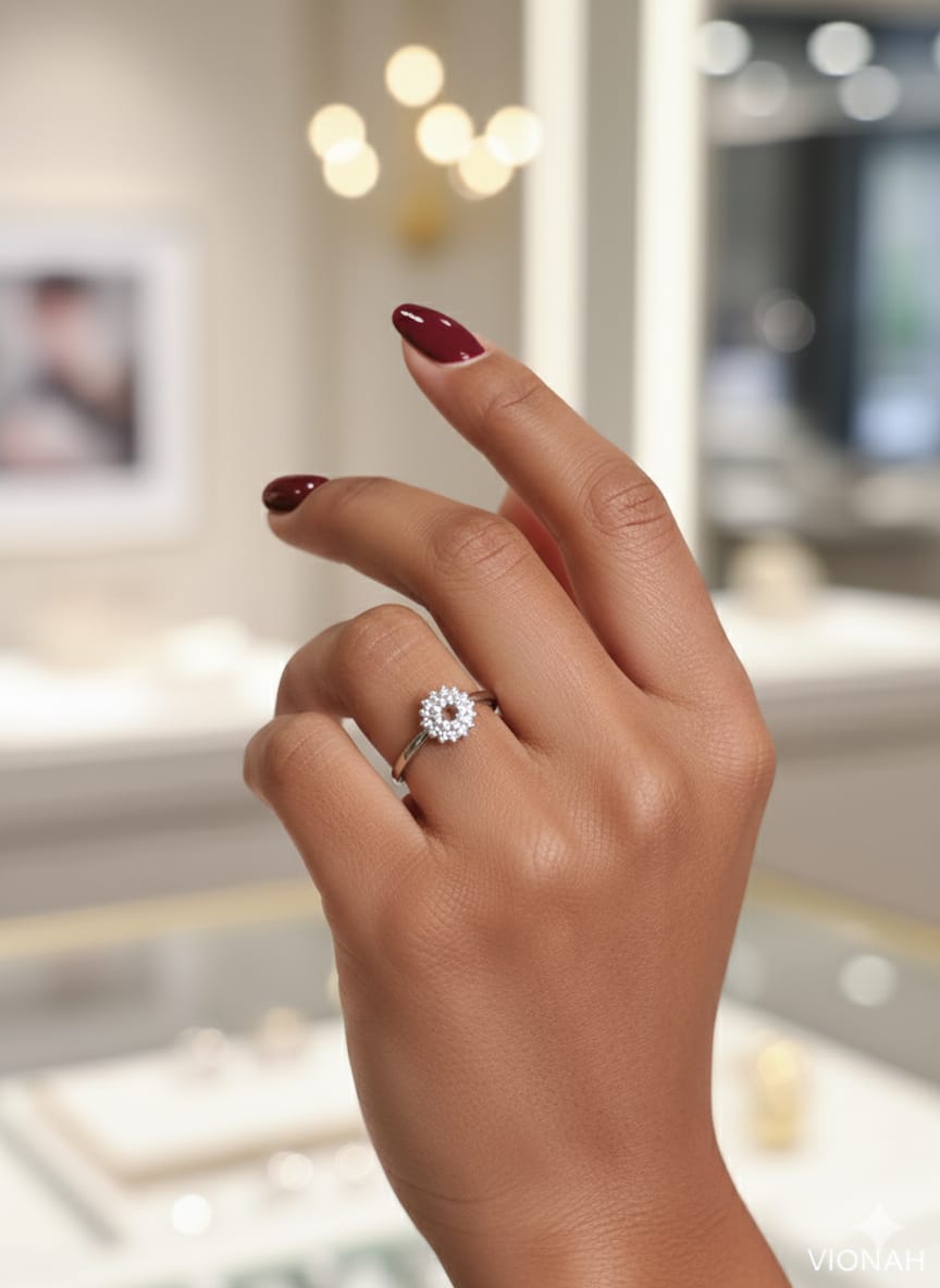 Sparkling Floral Silver Ring ✨
