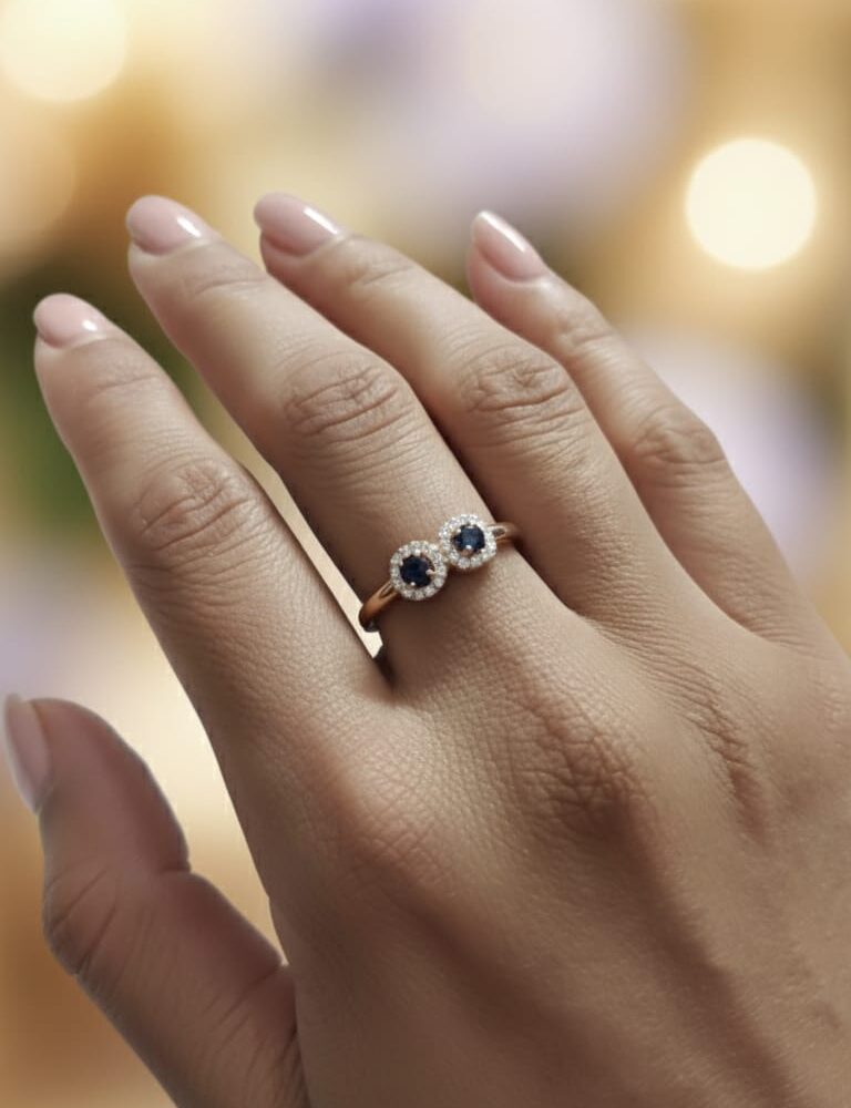 Midnight Duo Silver Ring