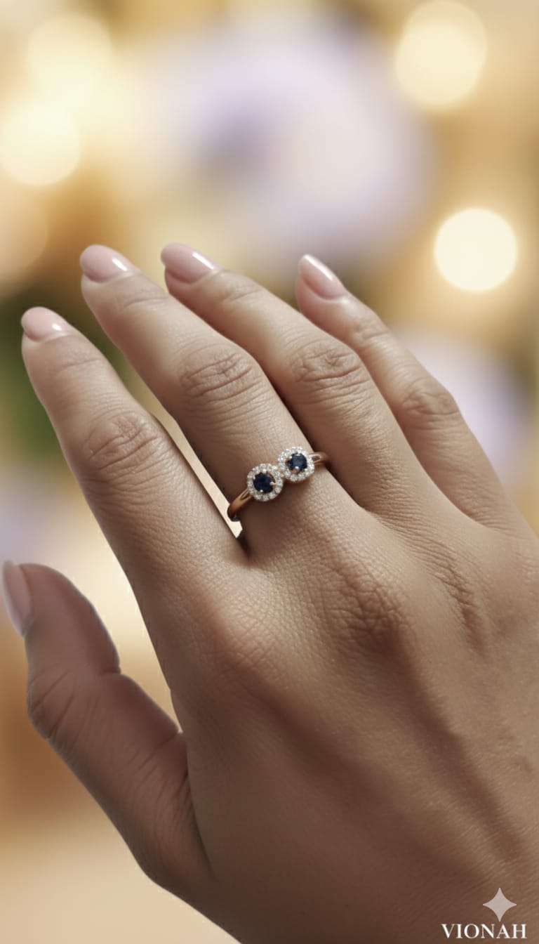 Midnight Duo Silver Ring