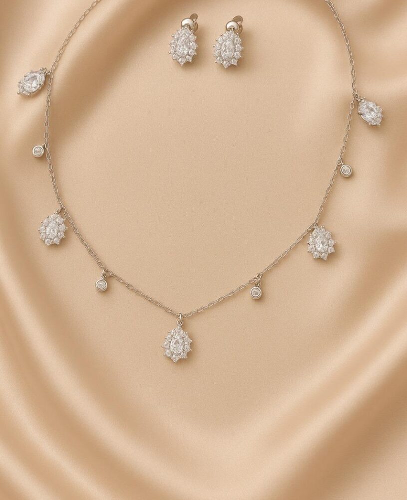 Crystal Bloom Necklace & earrings