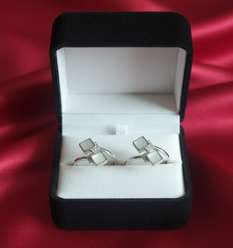 Dual Square 925 Silver Toe Rings
