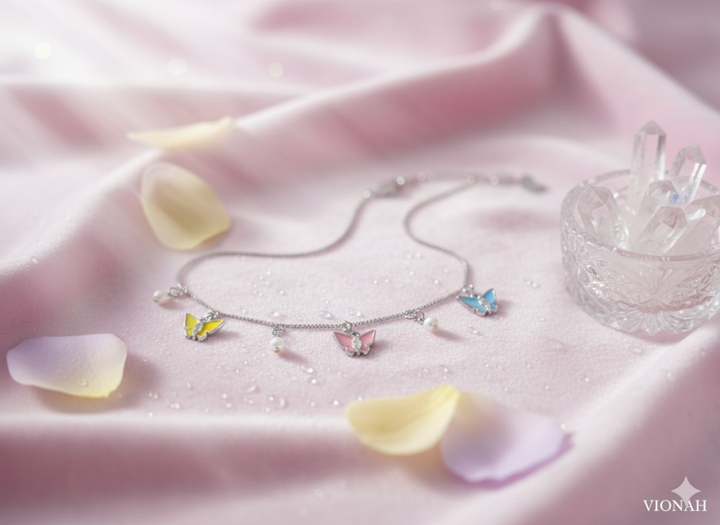 Enamel Butterfly Charm Bracelet - Image 3