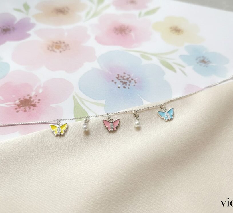 Enamel Butterfly Charm Bracelet