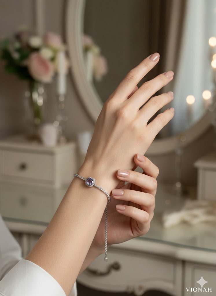 Amethyst Shine 925 Silver Bracelet