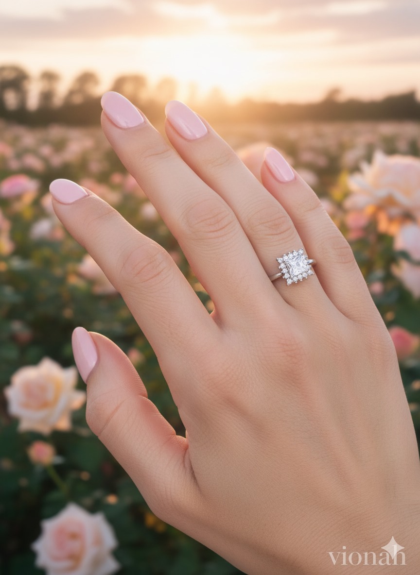Princess Cut Halo Ring - Image 3