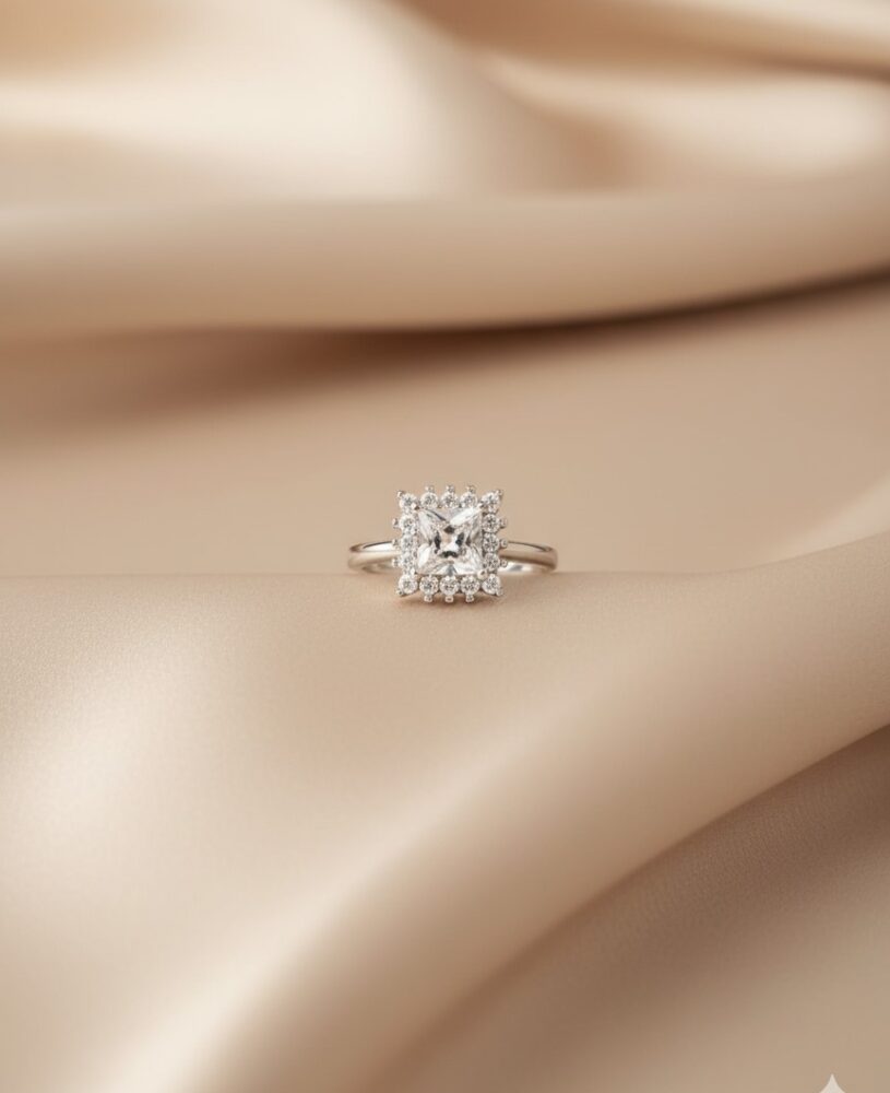 Princess Cut Halo Ring