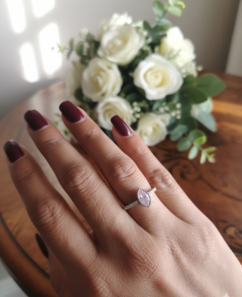 Marquise Rose Quartz Ring