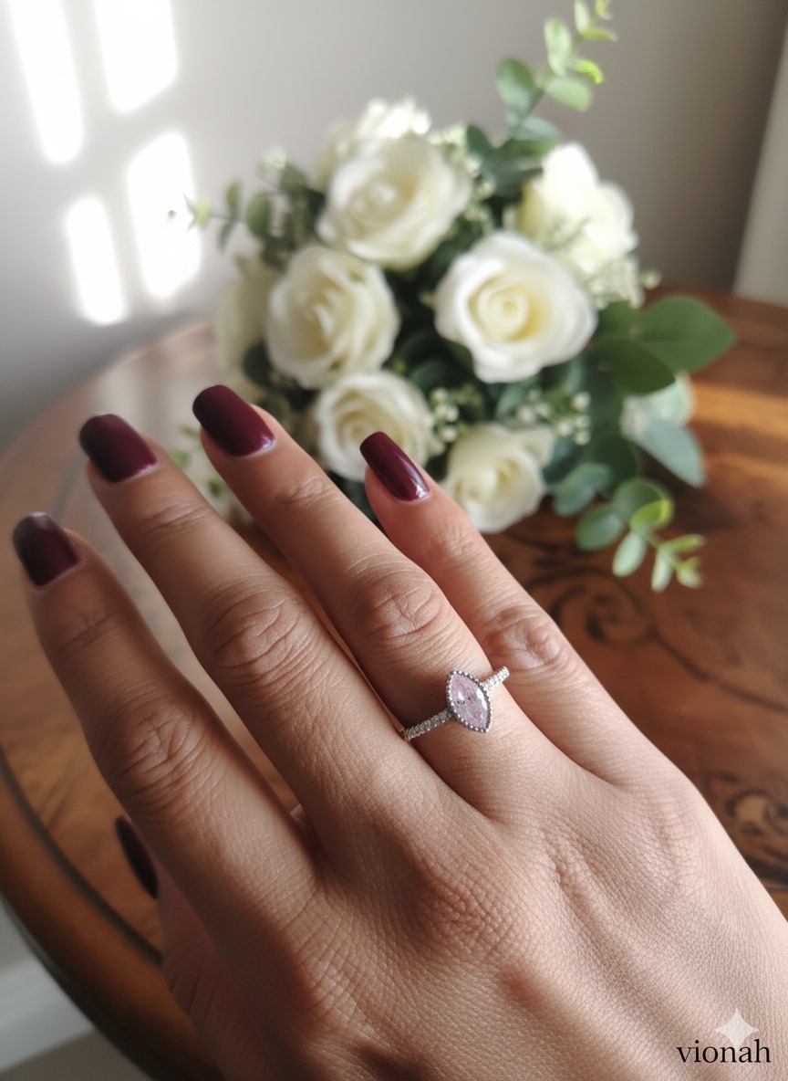 Marquise Rose Quartz Ring