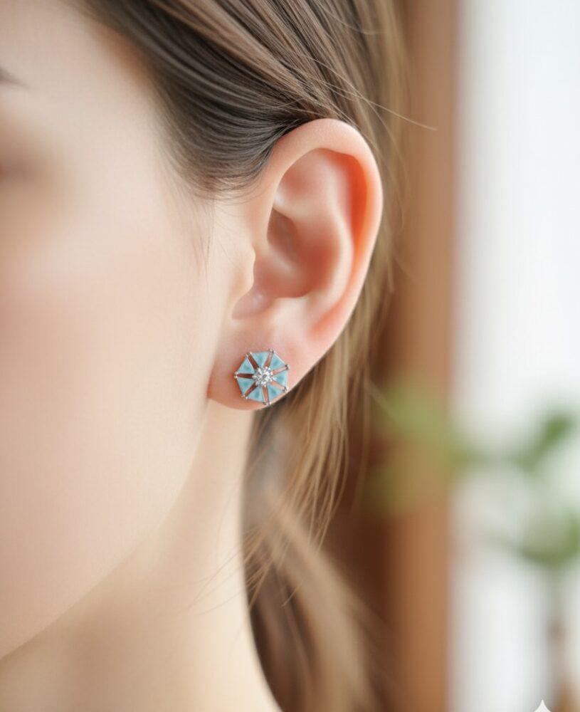Azure Radiance 925 Silver Stud Earrings