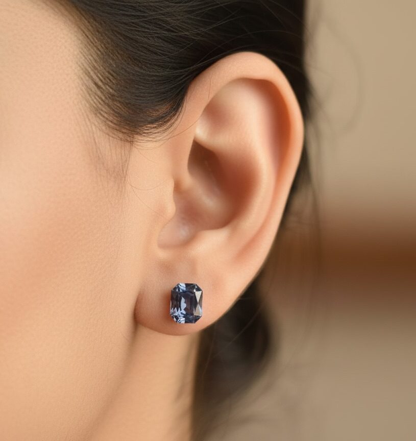 925 Sterling Silver Violet Stud Earrings