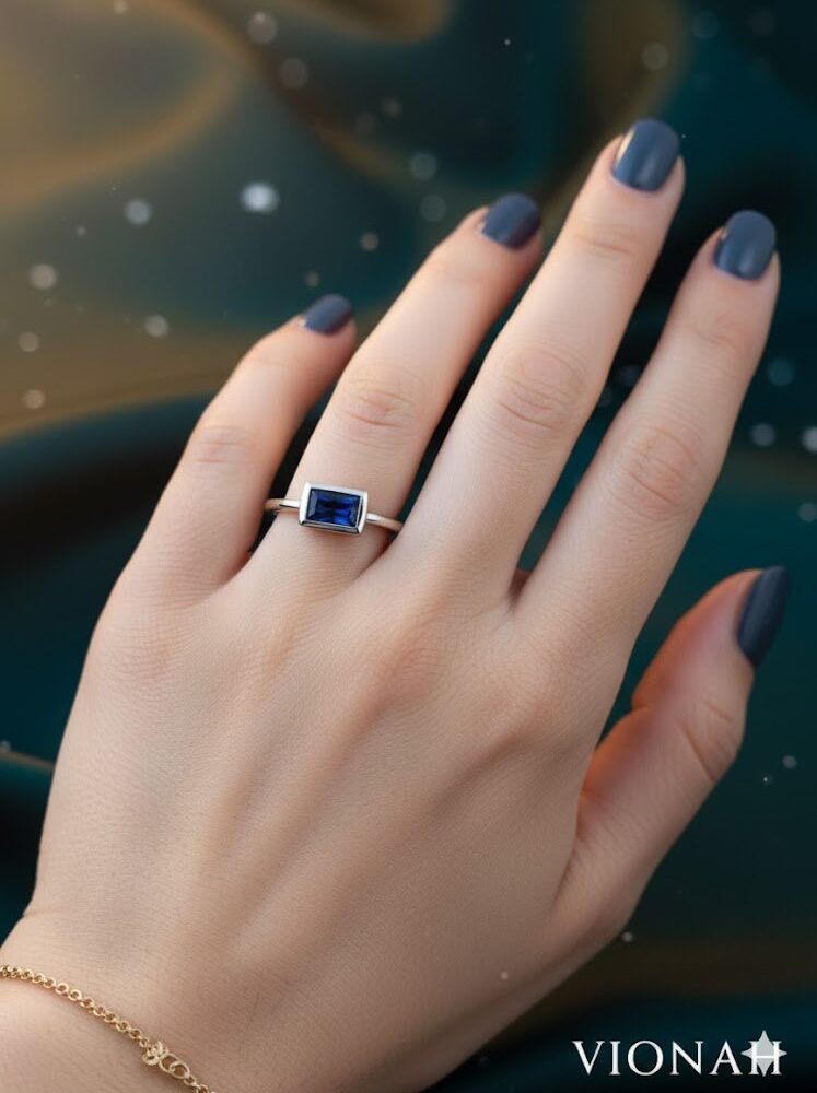 Midnight Elegance Silver Ring