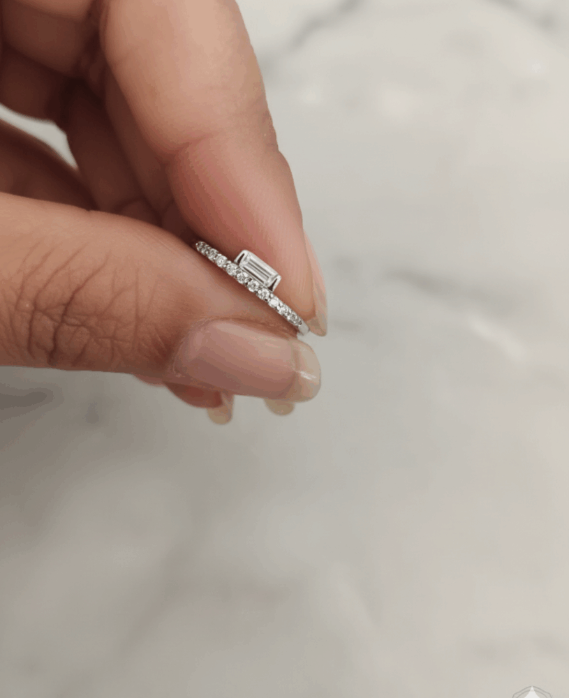 Baguette Spark Silver Ring