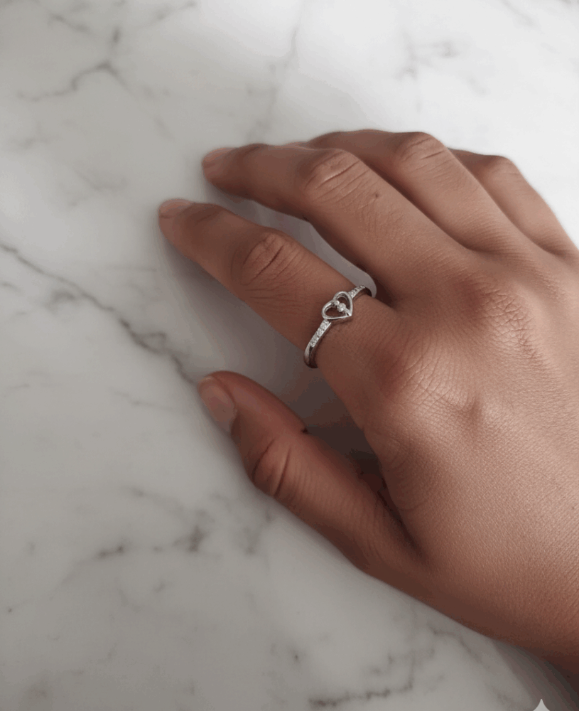 Open Heart Silver Ring