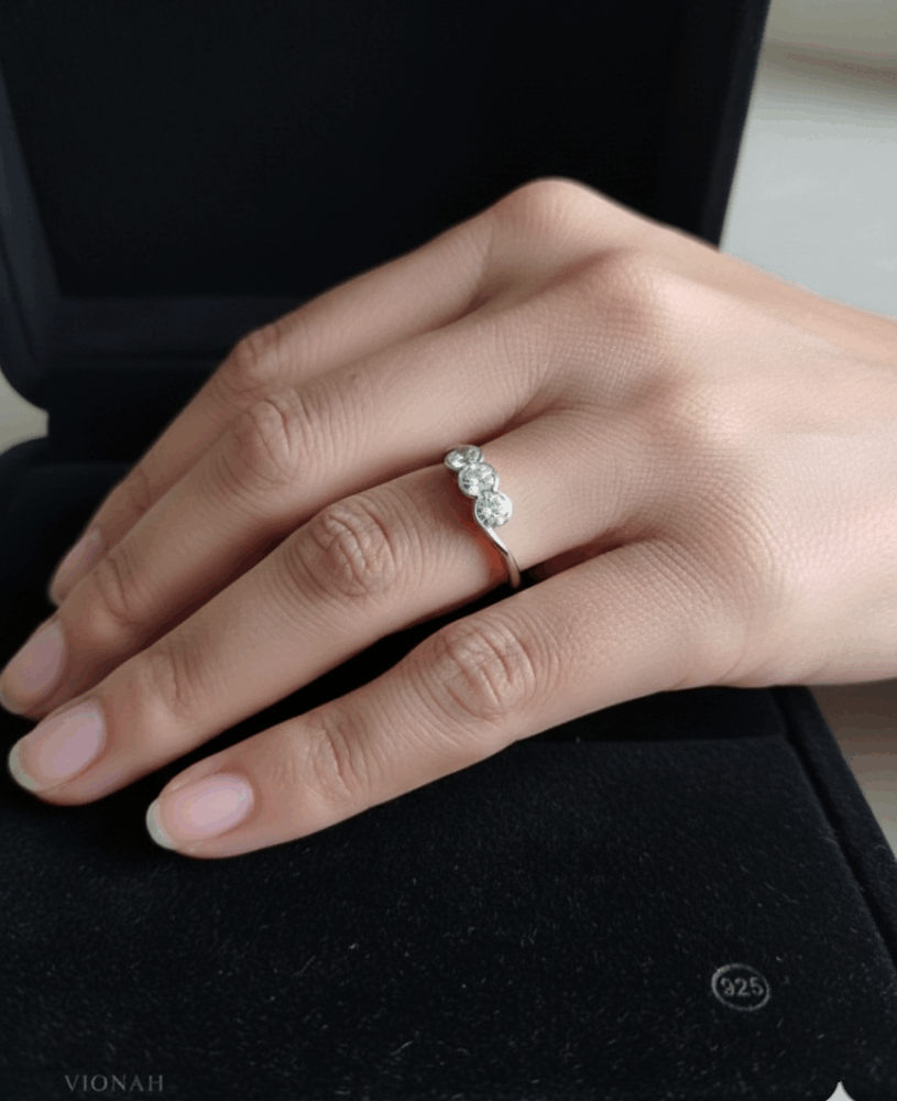 Triple Spark Silver Ring