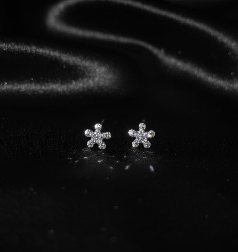 Snowflake Floral 925 Silver Earrings