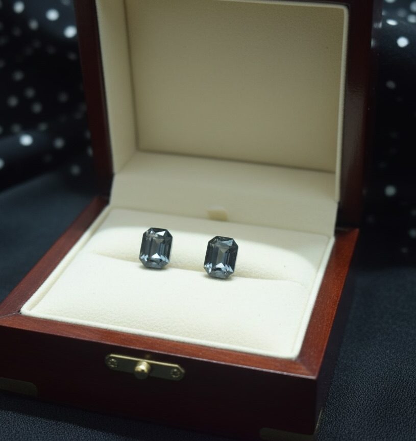 Black Spinel 925 Silver Earrings