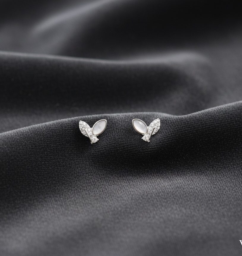 Moonstone Leaf 925 Silver Earrings
