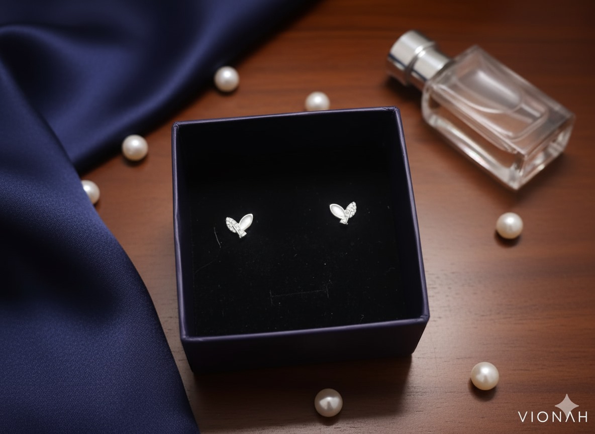 Moonstone Leaf 925 Silver Earrings - Image 3