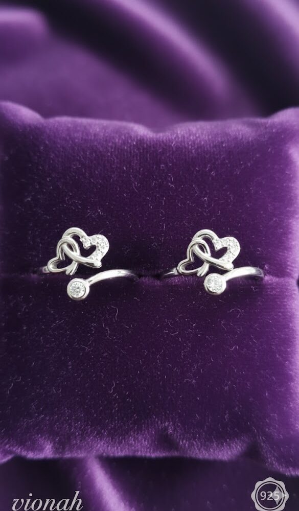 Double Heart Toe Rings