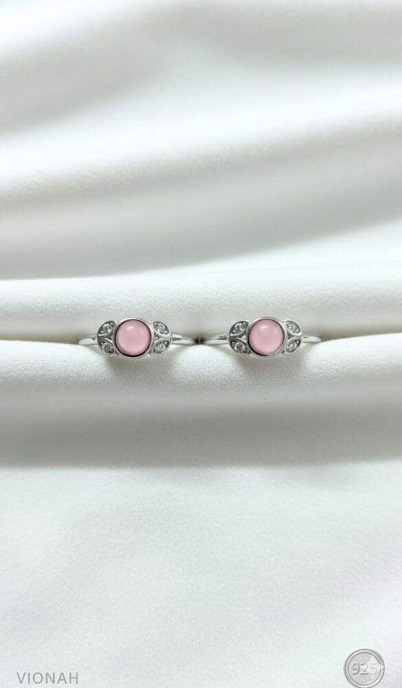 Rose Enamel Floral Toe Rings