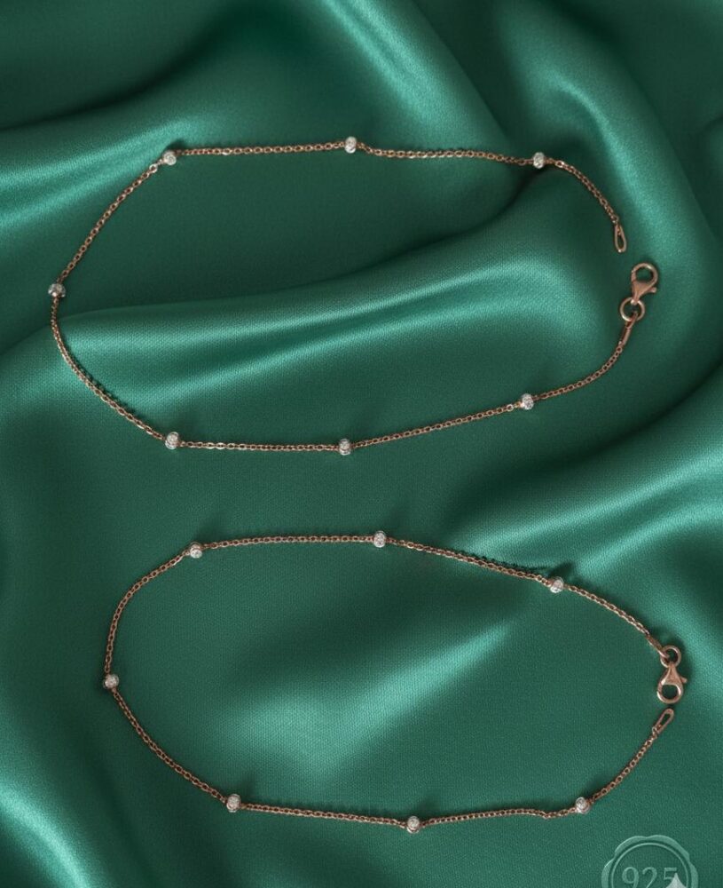 Minimal Sparkle Silver Anklet