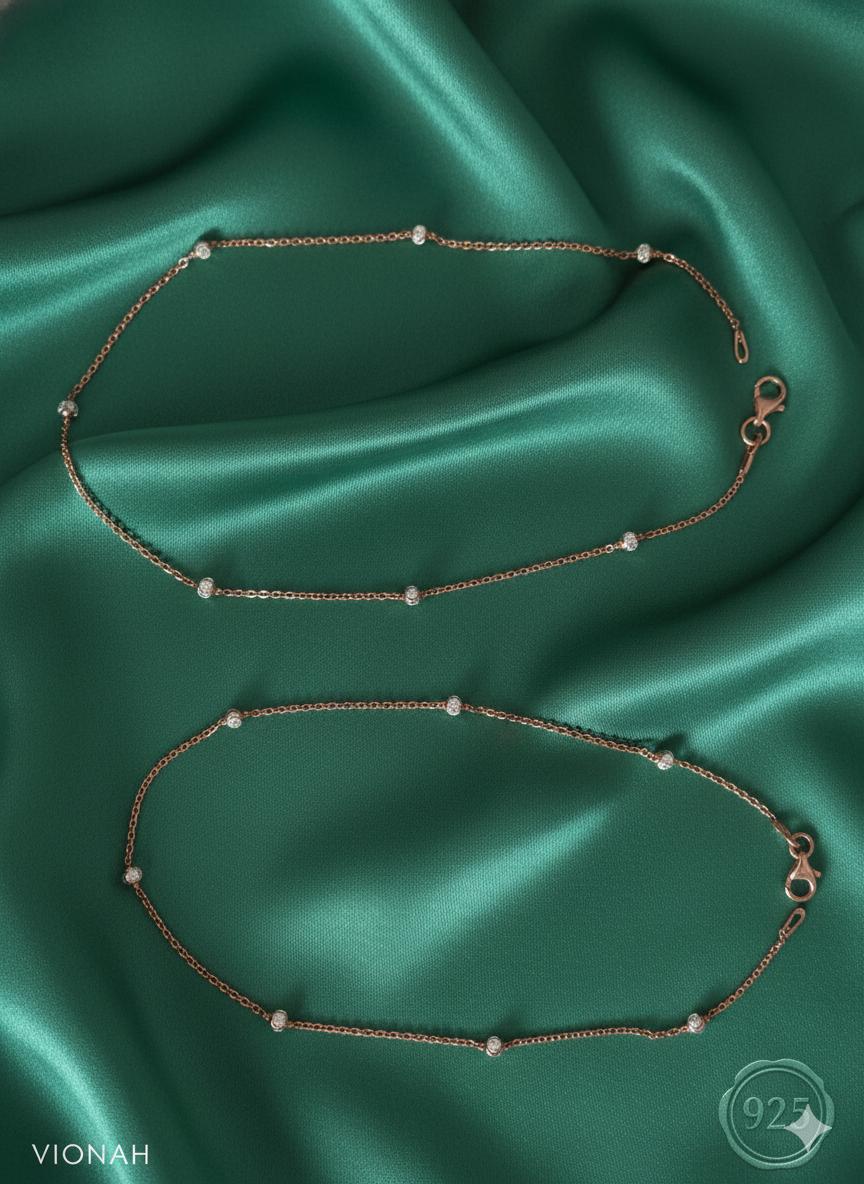 Minimal Sparkle Silver Anklet