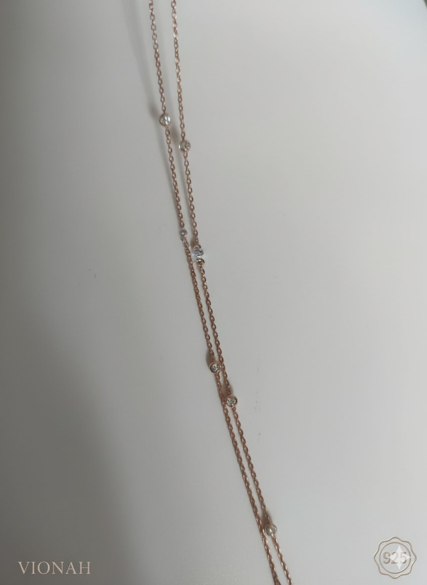 Minimal Sparkle Silver Anklet - Image 3