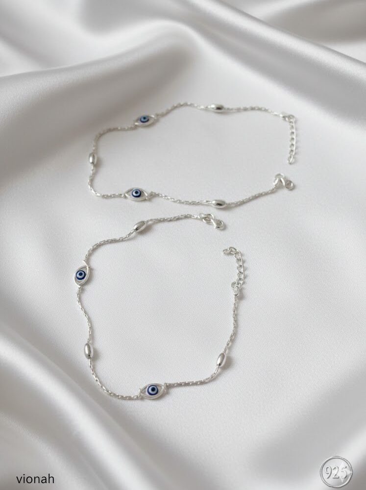 Evil Eye Silver Anklet