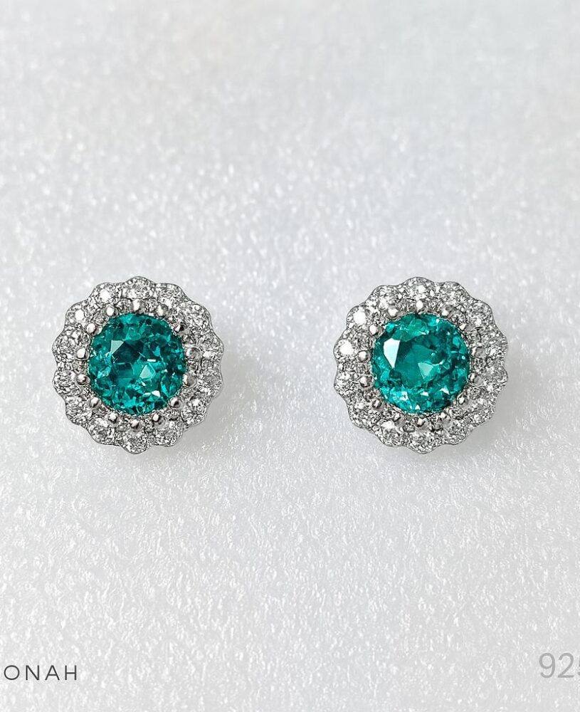 925 Silver Swarovski Halo Studs