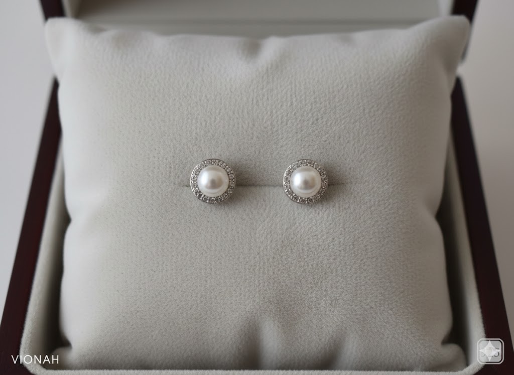 Premium 925 Silver CZ Pearl Stud Earring - Image 2