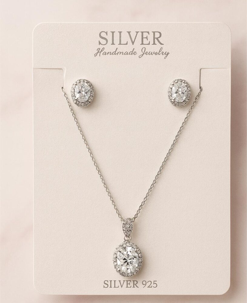 Elegant Zircon Pendant & Studs Set