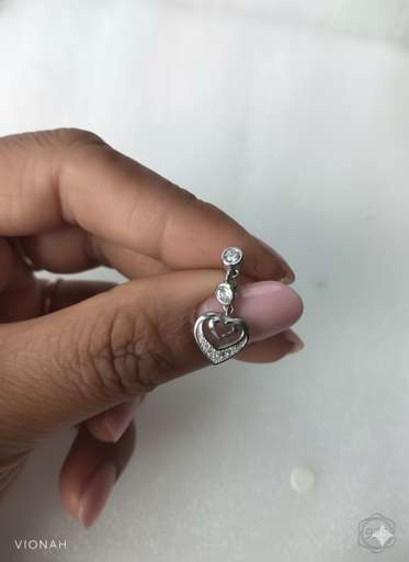Premium CZ Heart Drop South Screw Earrings – 925 Sterling Silver - Image 2