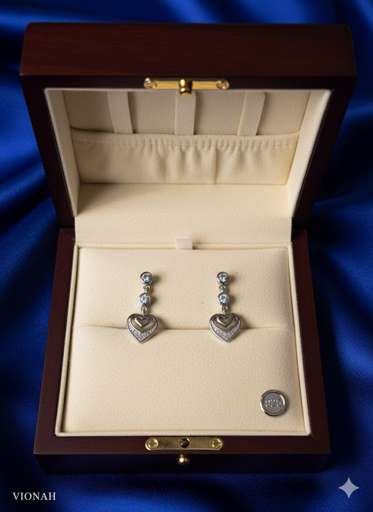 Premium CZ Heart Drop South Screw Earrings – 925 Sterling Silver - Image 4