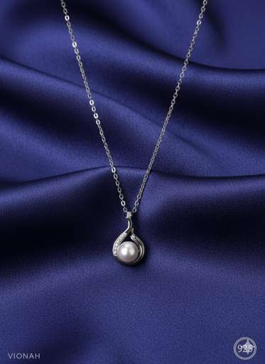 Premium Pearl Drop CZ Dokiya Chain – 925 Sterling Silver