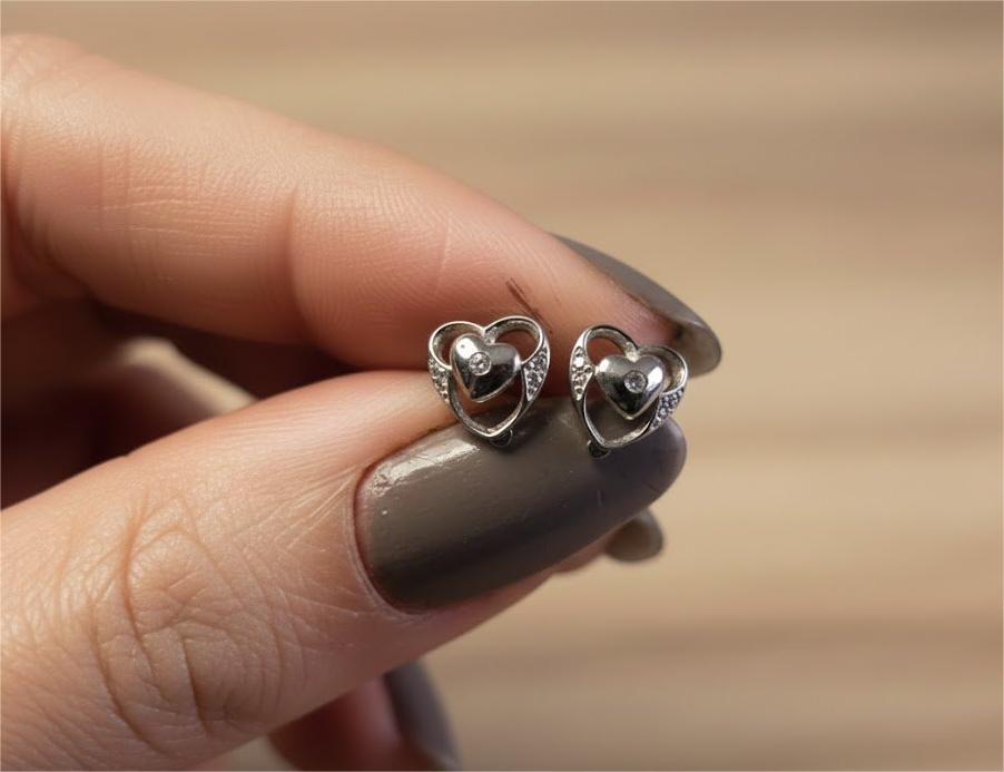 Micro Heart Studs - Image 3