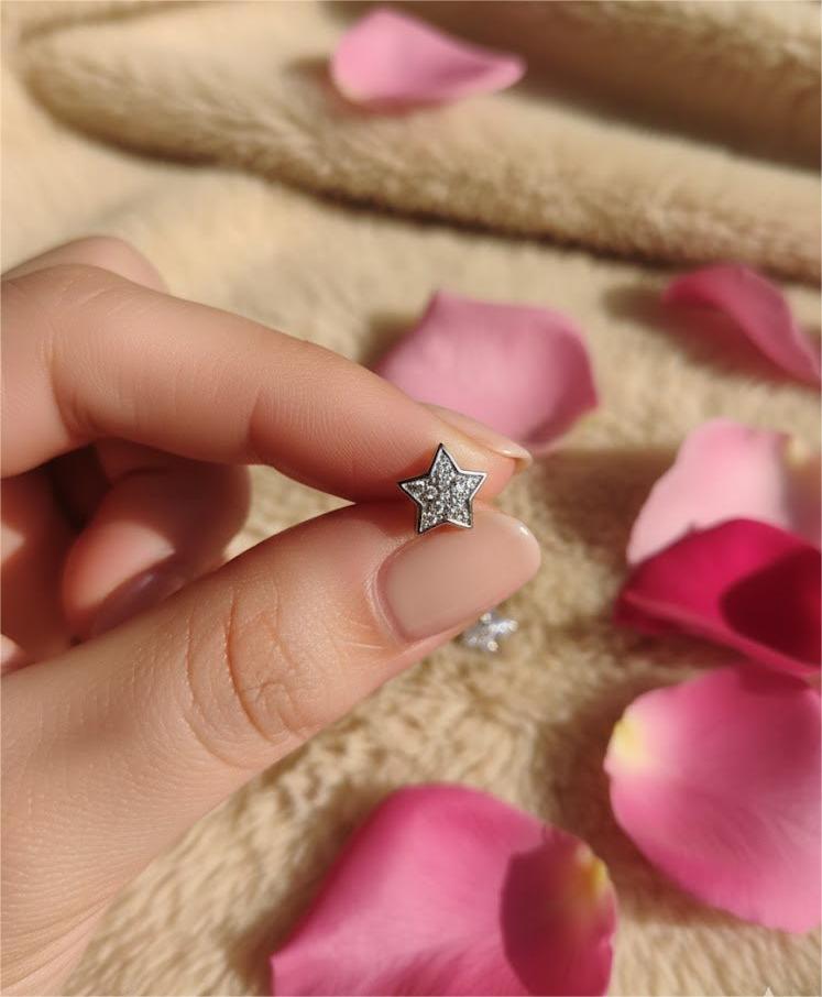 Silver Star CZ Studs - Image 4