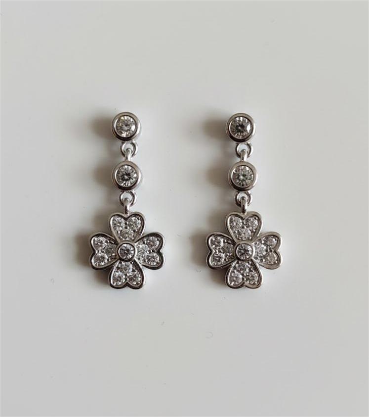 Screw Flower Hanging CZ Studs - Image 2