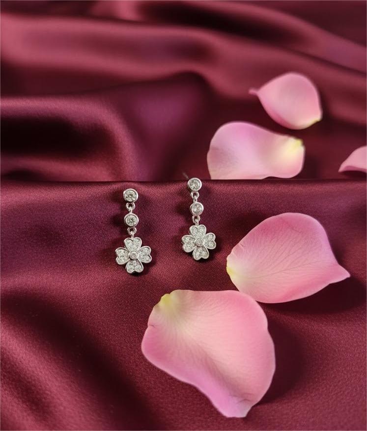Screw Flower Hanging CZ Studs - Image 3