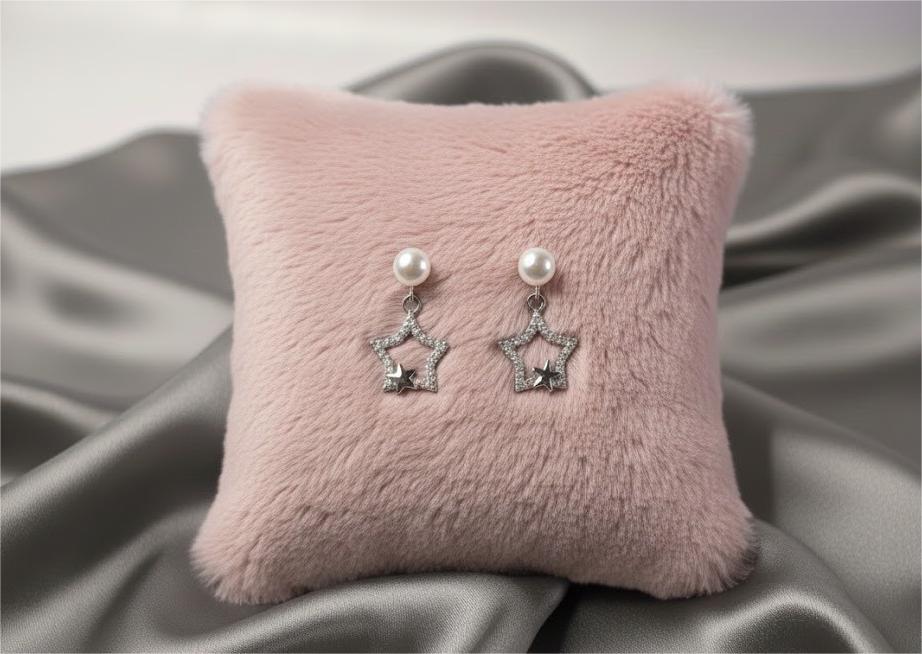 Pearl & CZ Star Hanging - Image 3