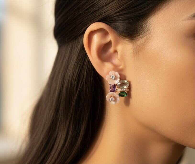 Premium MOP Floral Earrings