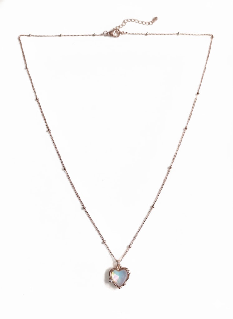 Rose Gold Mother-of-Pearl Heart Pendant Necklace