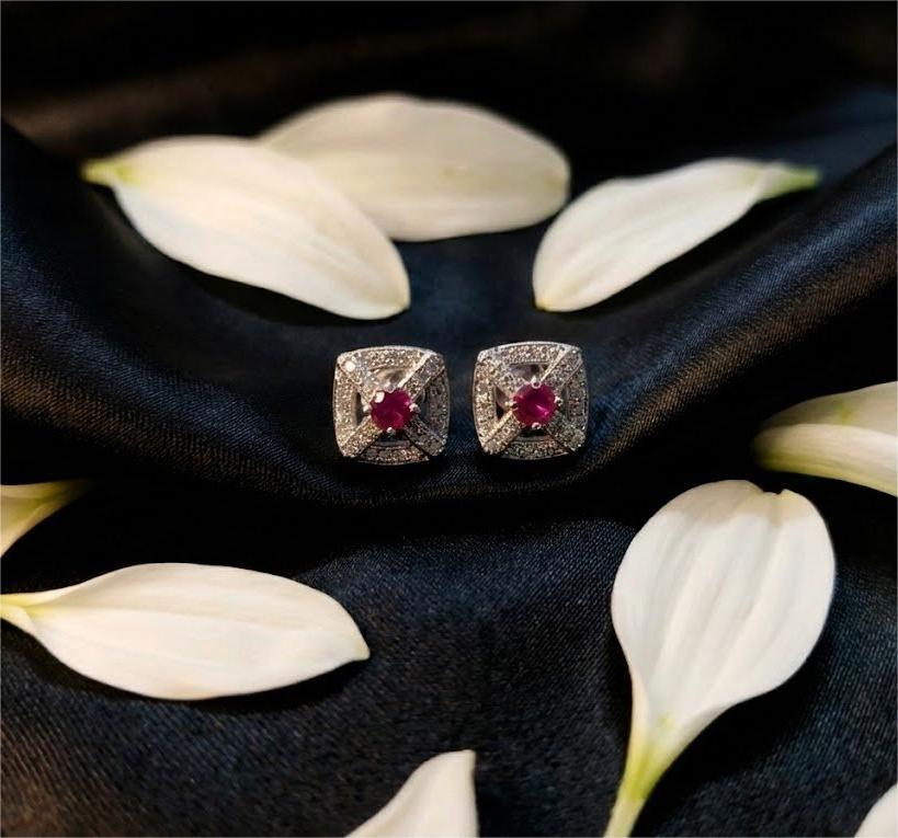 925 Sterling Silver Ruby Studs - Image 4