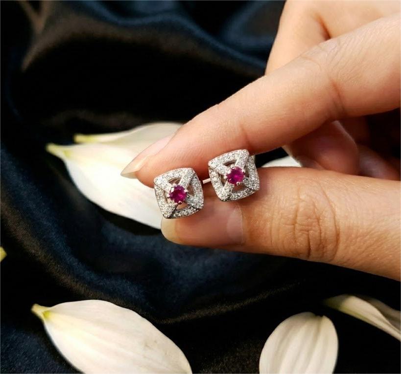 925 Sterling Silver Ruby Studs - Image 3