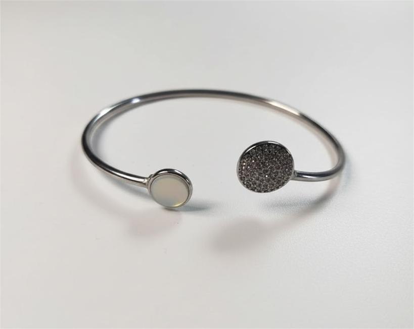 Zircon Accent Open Cuff Bracelet - Image 4