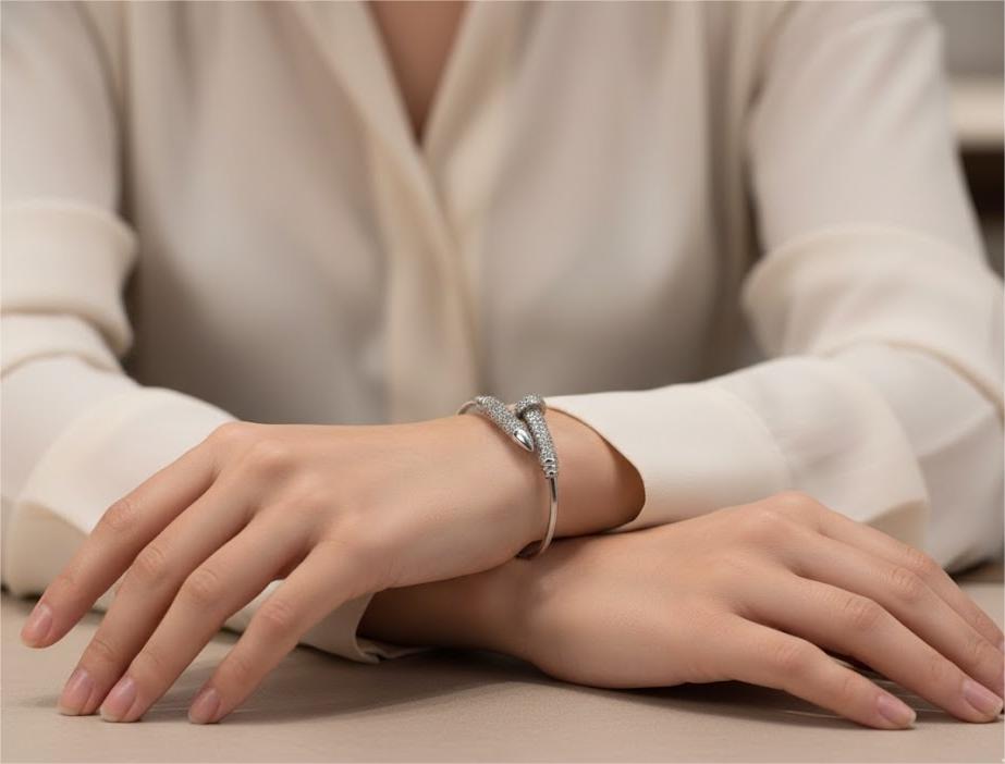 Zircon Stone Open Cuff Bracelet
