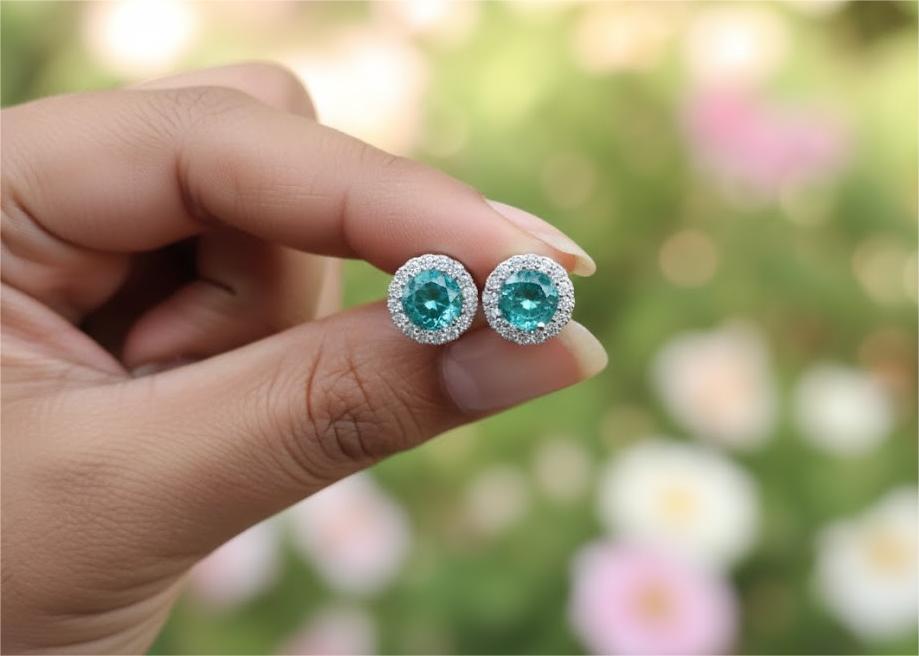 Blue Halo Swarovski Studs - Image 2